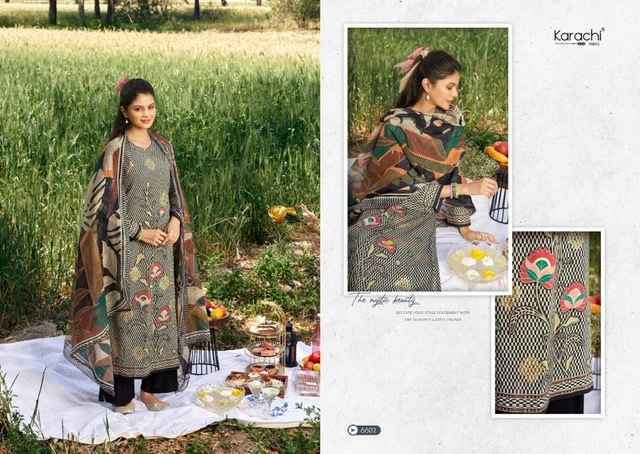 Karachi Prints Alfaaz Cambric Cotton Dress Material 4 pcs Catalogue