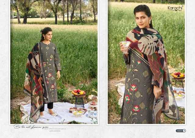 Karachi Prints Alfaaz Cambric Cotton Dress Material 4 pcs Catalogue
