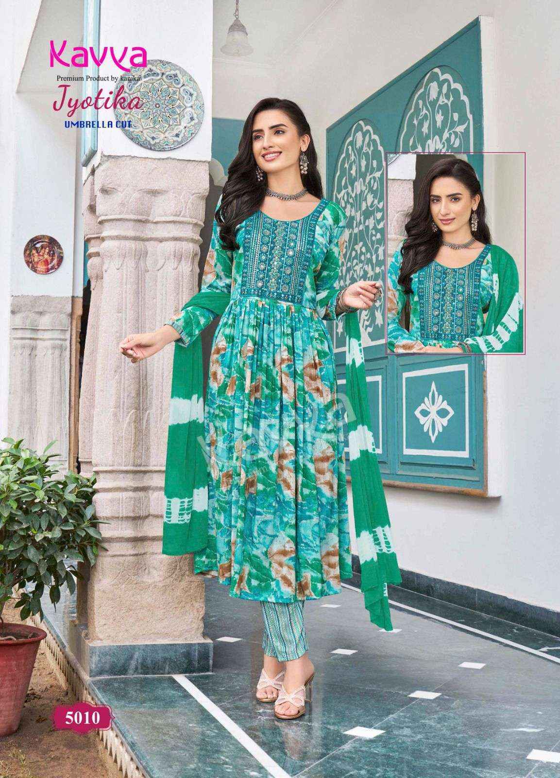 Kavya Jyotika Vol-5 Umbrella Cut  Capsule Readymade Suit (10 pcs Catalogue)