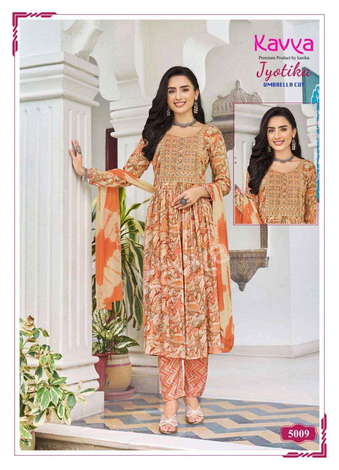 Kavya Jyotika Vol-5 Umbrella Cut  Capsule Readymade Suit (10 pcs Catalogue)