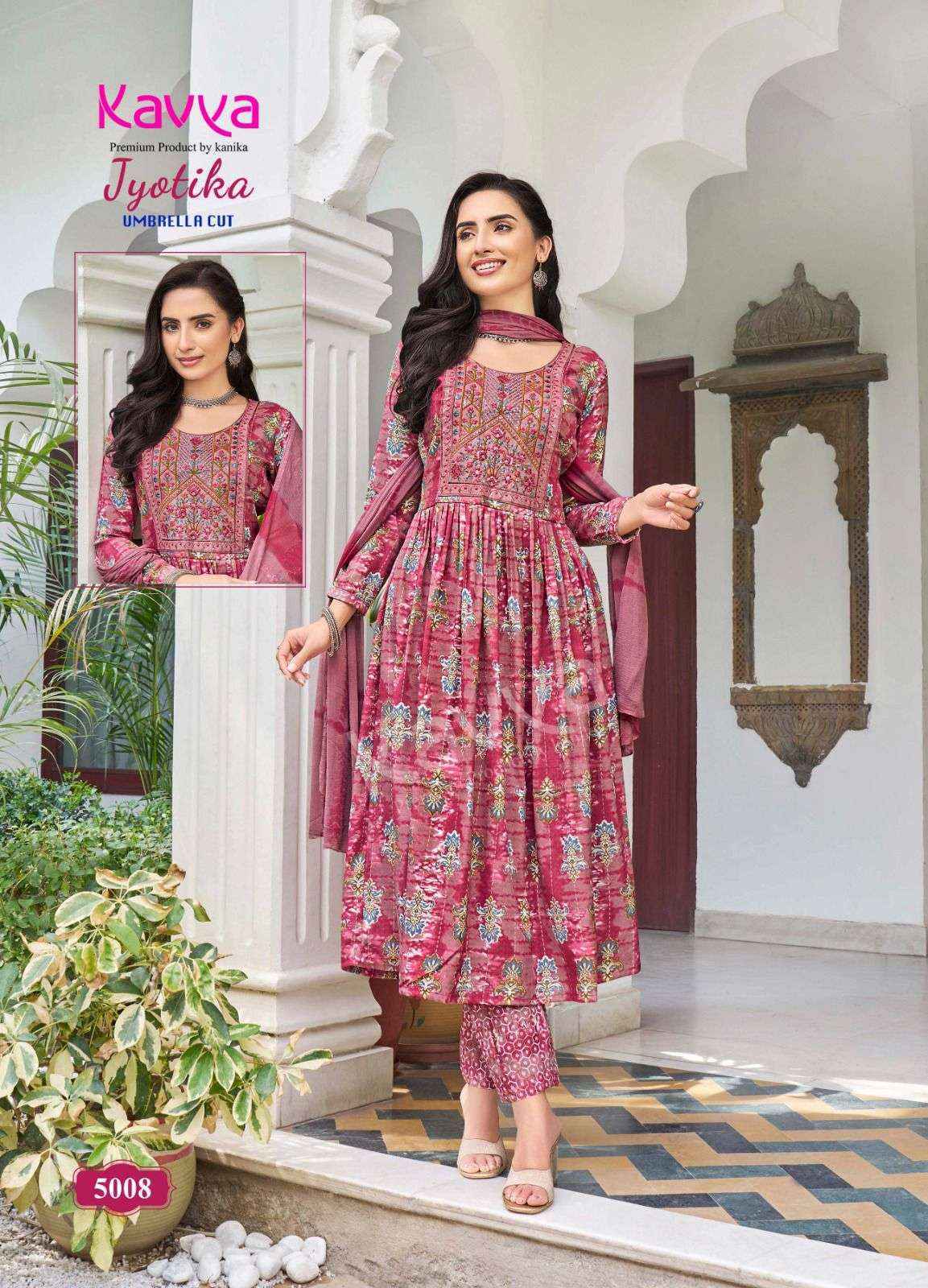 Kavya Jyotika Vol-5 Umbrella Cut  Capsule Readymade Suit (10 pcs Catalogue)