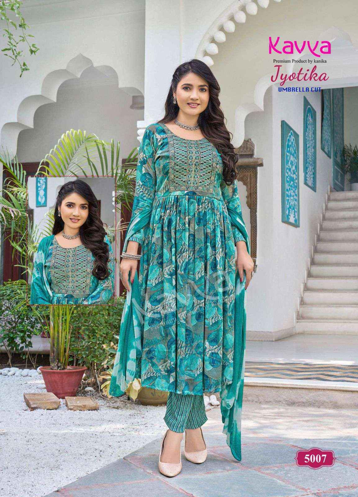 Kavya Jyotika Vol-5 Umbrella Cut  Capsule Readymade Suit (10 pcs Catalogue)