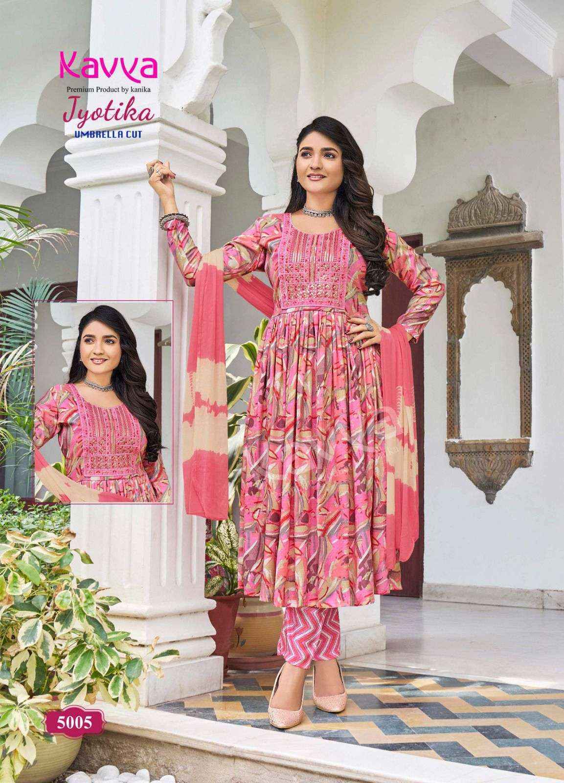 Kavya Jyotika Vol-5 Umbrella Cut  Capsule Readymade Suit (10 pcs Catalogue)