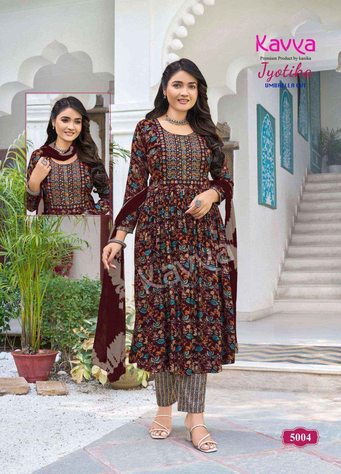 Kavya Jyotika Vol-5 Umbrella Cut  Capsule Readymade Suit (10 pcs Catalogue)