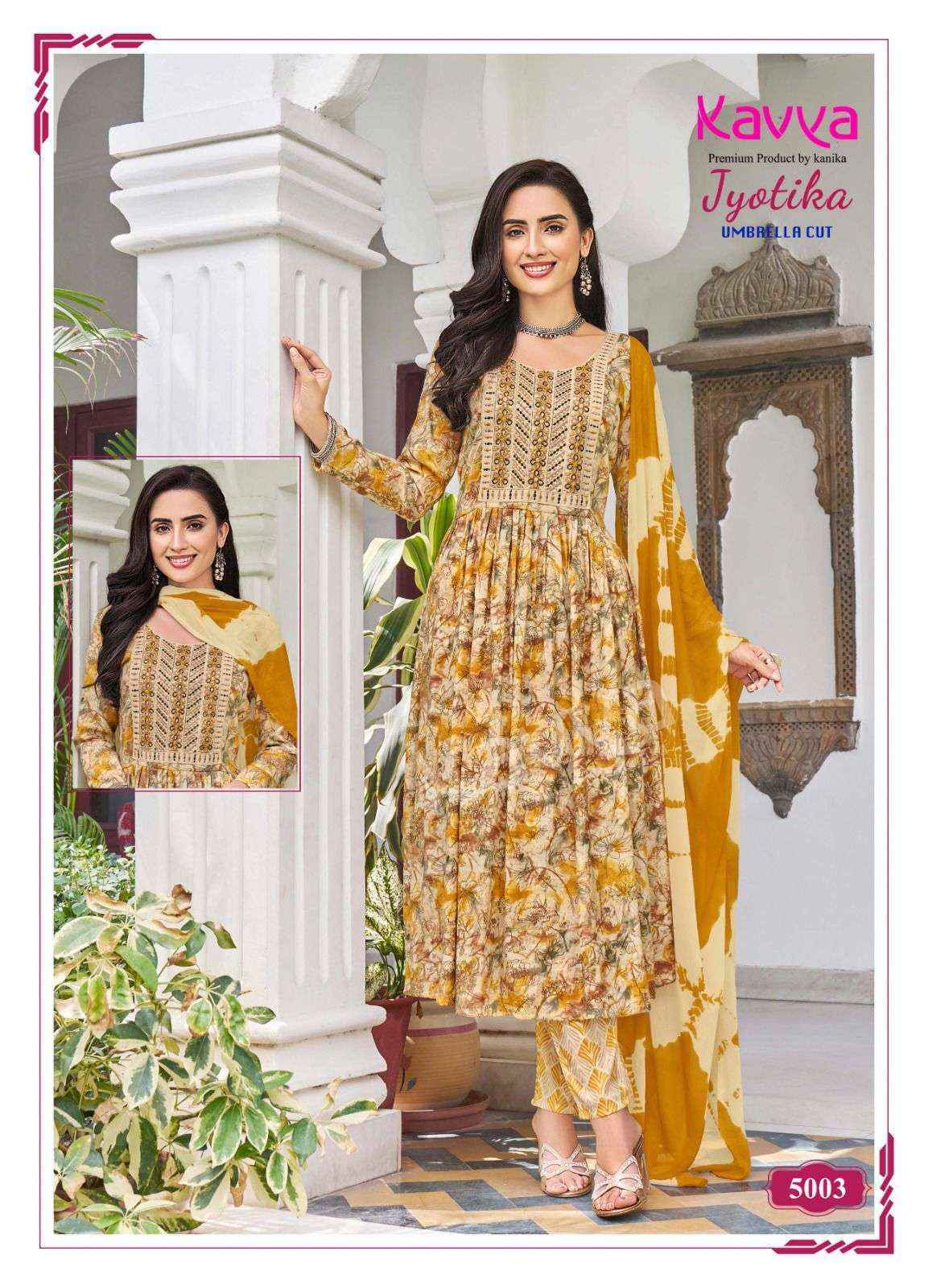 Kavya Jyotika Vol-5 Umbrella Cut  Capsule Readymade Suit (10 pcs Catalogue)