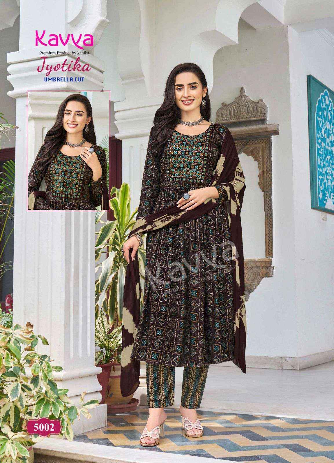 Kavya Jyotika Vol-5 Umbrella Cut  Capsule Readymade Suit (10 pcs Catalogue)