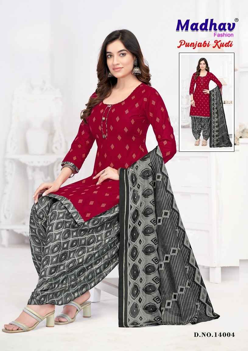 Madhav Fashion Punjabi Kudi Vol 14 Cotton Readymade Suit Wholesale Online Mumbai