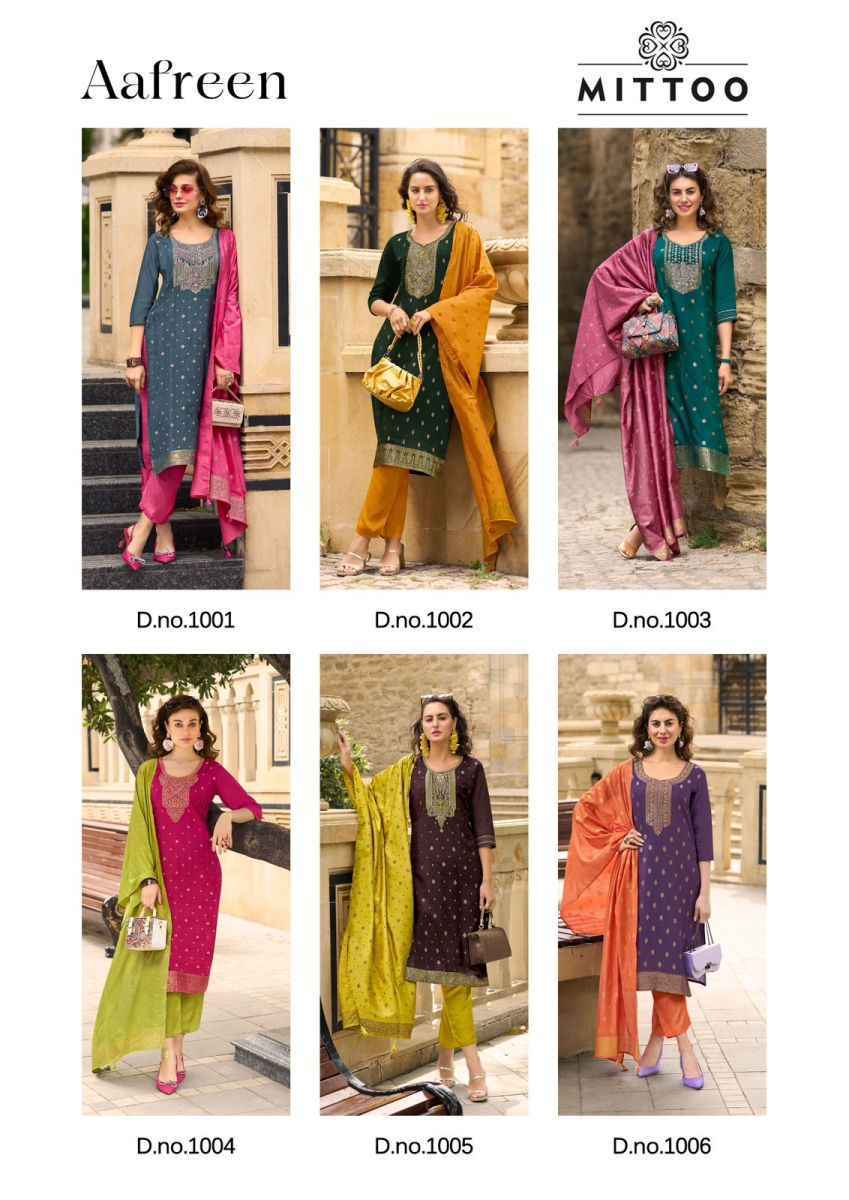 Mittoo Aafreen Muslin Readymade Suit (6 pcs Catalogue)