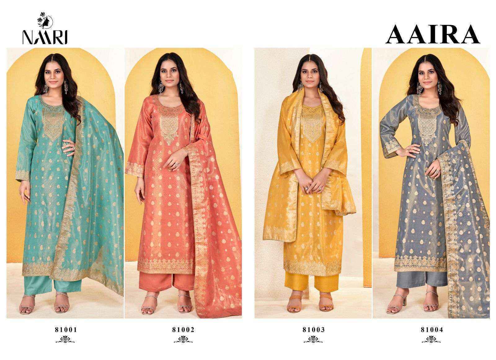 Naari Aaira Jacquard Dress Material (4 pcs Cataloue)