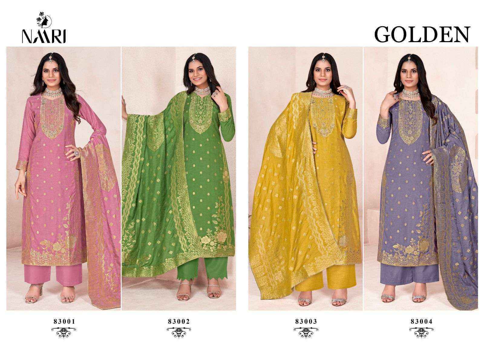Naari Golden Dola Jacquard Dress Material (4 pcs Catalogue)