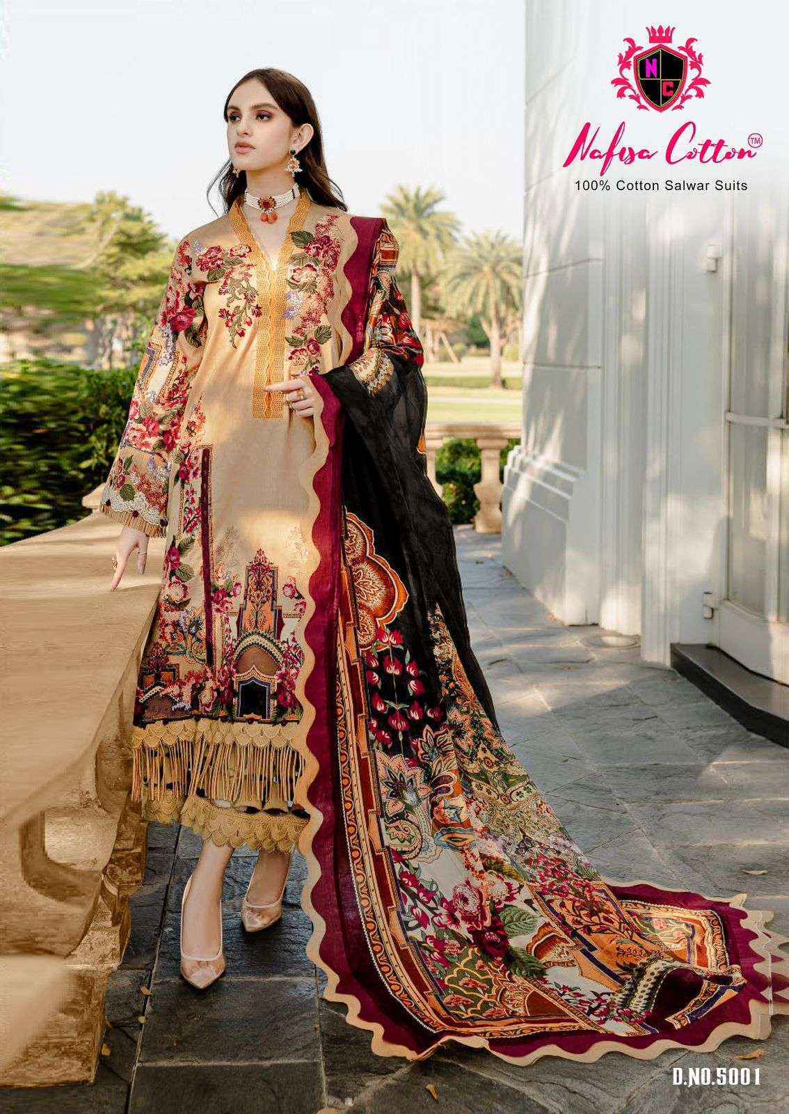 Nafisa Cotton Mahera Karachi Suits Vol-5 Cotton Dress Material (6 pcs Catalogue)