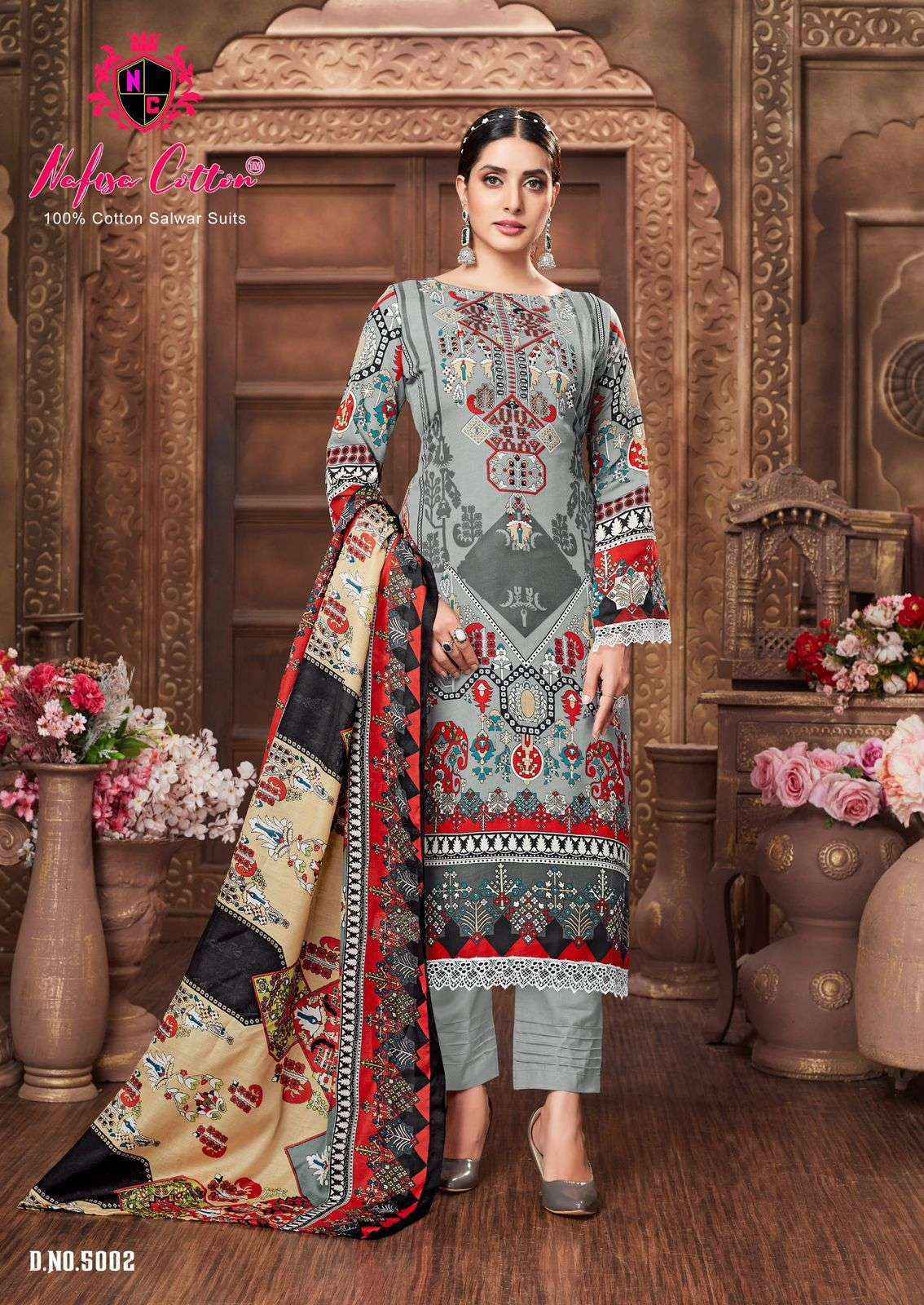 Nafisa Cotton Mahera Karachi Suits Vol-5 Cotton Dress Material (6 pcs Catalogue)