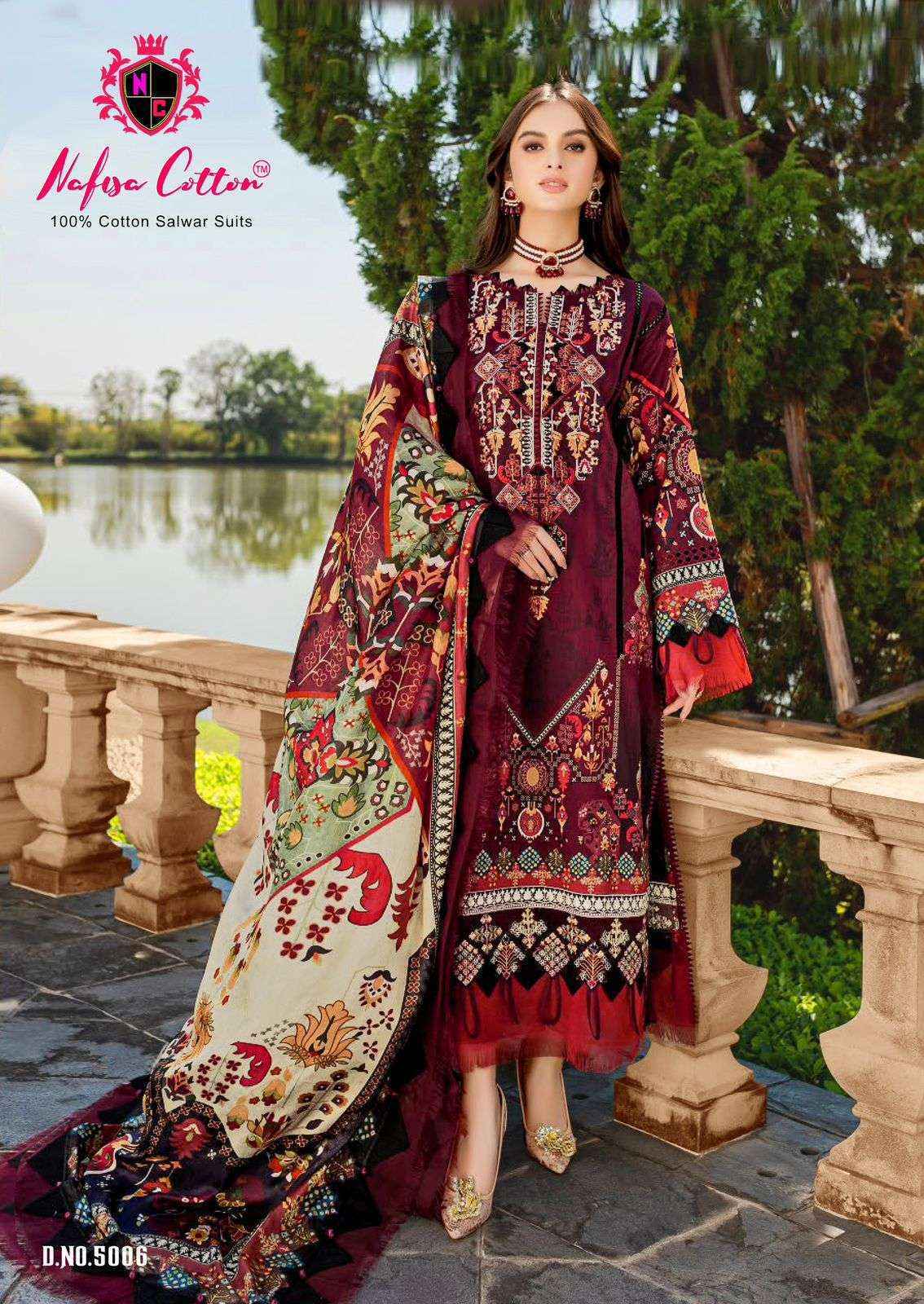 Nafisa Cotton Mahera Karachi Suits Vol-5 Cotton Dress Material (6 pcs Catalogue)