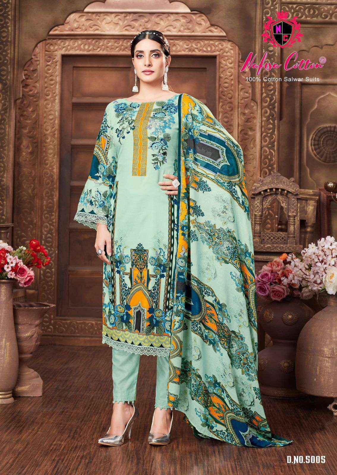 Nafisa Cotton Mahera Karachi Suits Vol-5 Cotton Dress Material (6 pcs Catalogue)