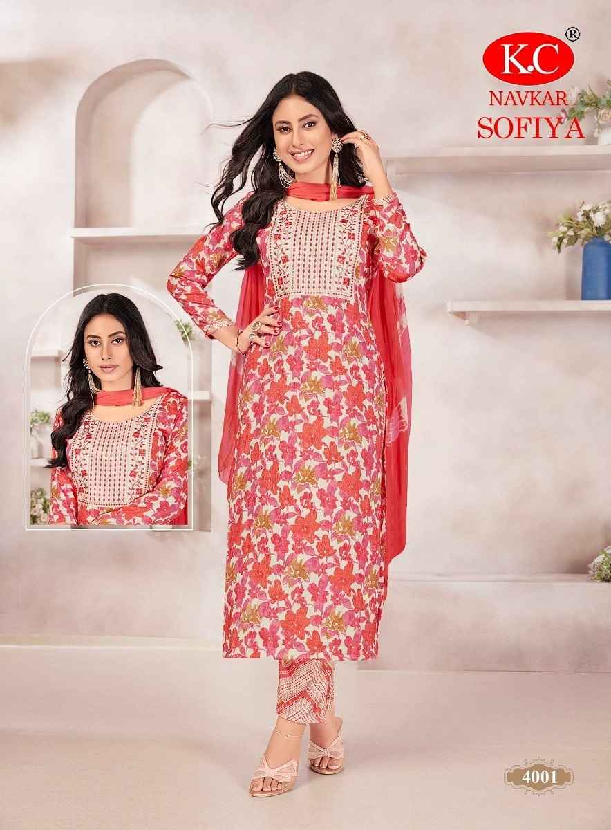 Navkar Sofiya Vol-4 Rayon Readymade Suit (8 pcs Catalogue)