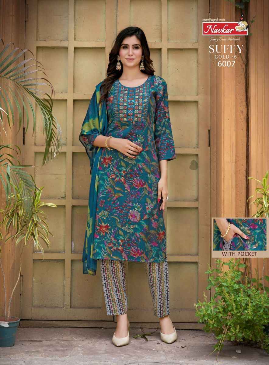 Navkar Suffy Gold Vol-6 Rayon Readymade Suit (8 pcs Catalogue)