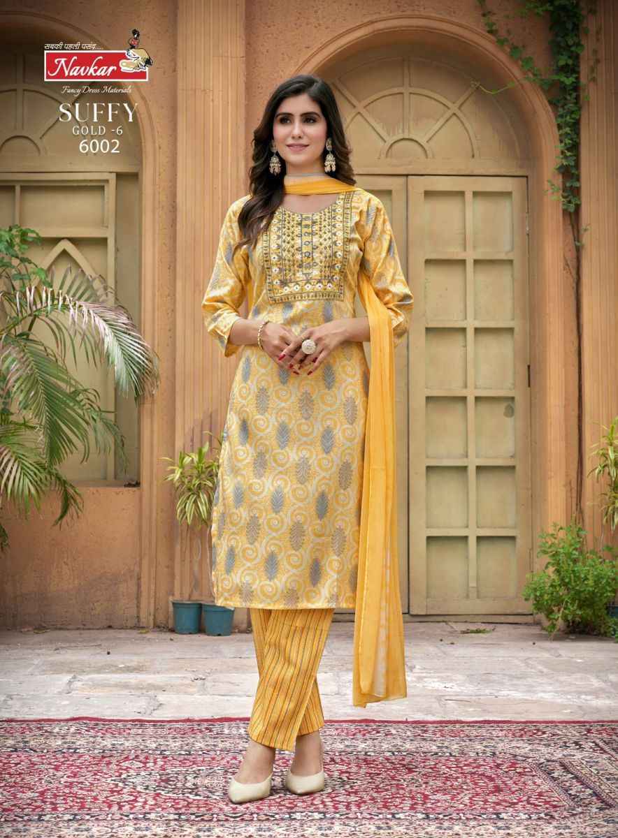 Navkar Suffy Gold Vol-6 Rayon Readymade Suit (8 pcs Catalogue)