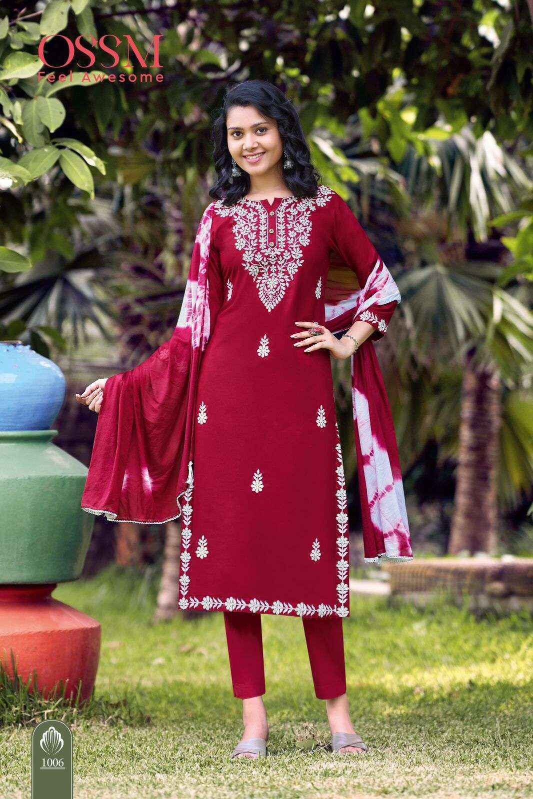 Ossm Lakhnavi Rayon Readymade Suit (6 pcs Catalogue)