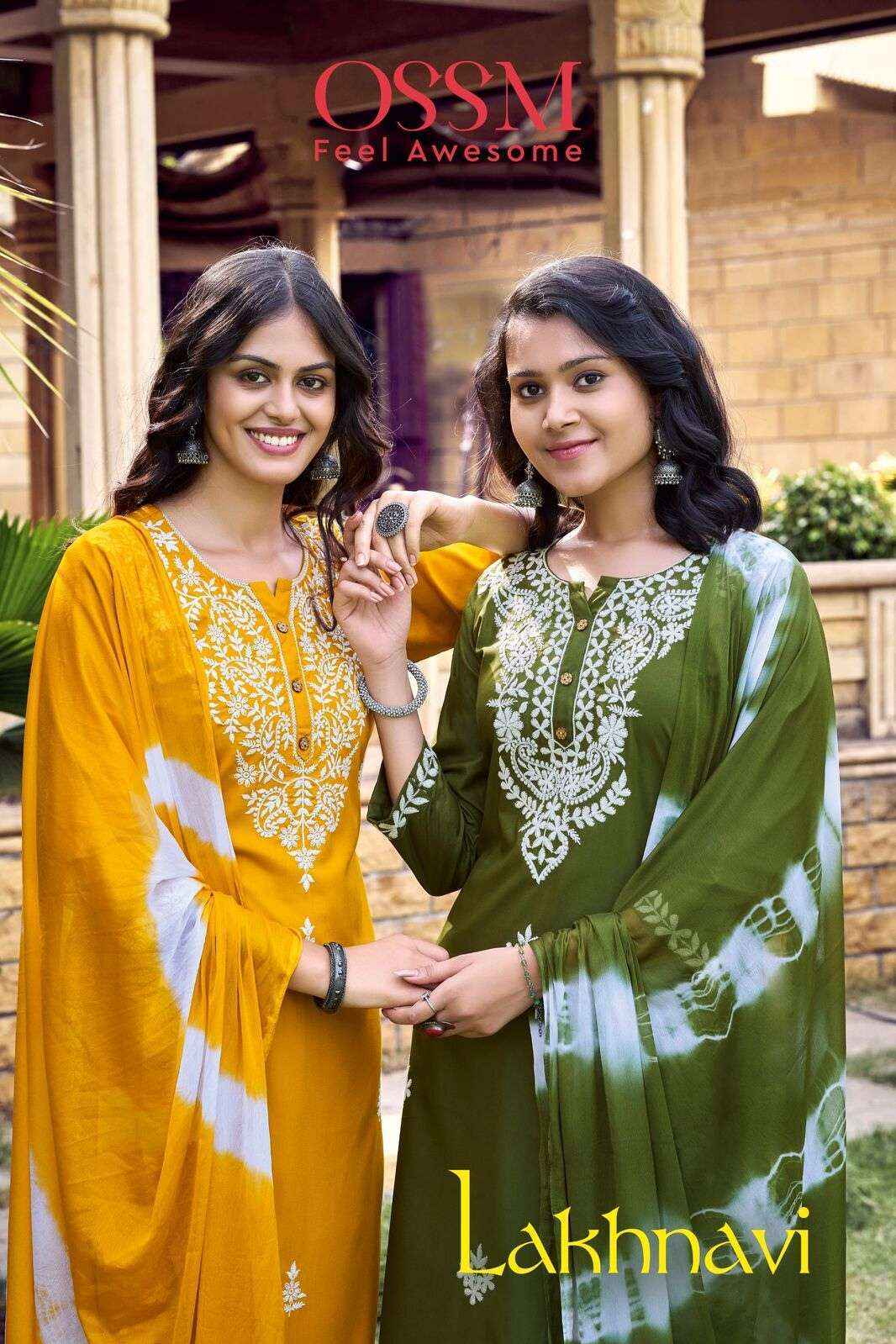 Ossm Lakhnavi Rayon Readymade Suit (6 pcs Catalogue)