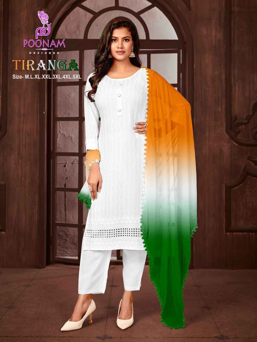 Poonam Designer Tiranga Rayon Readymade Suit (8 Pc Catalog)