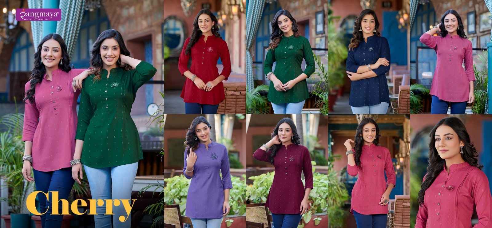 Rangmaya Cherry Reyon Short Top (7 pcs Catalogue)