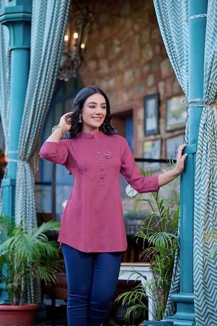 Rangmaya Cherry Reyon Short Top (7 pcs Catalogue)