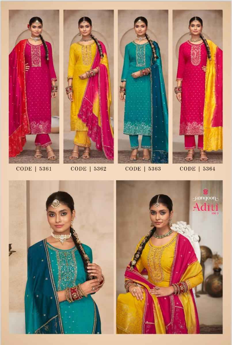 Rangoon Aditi Vol-2 Pure Viscose Silk Readymade Suit (4 pcs Catalogue)