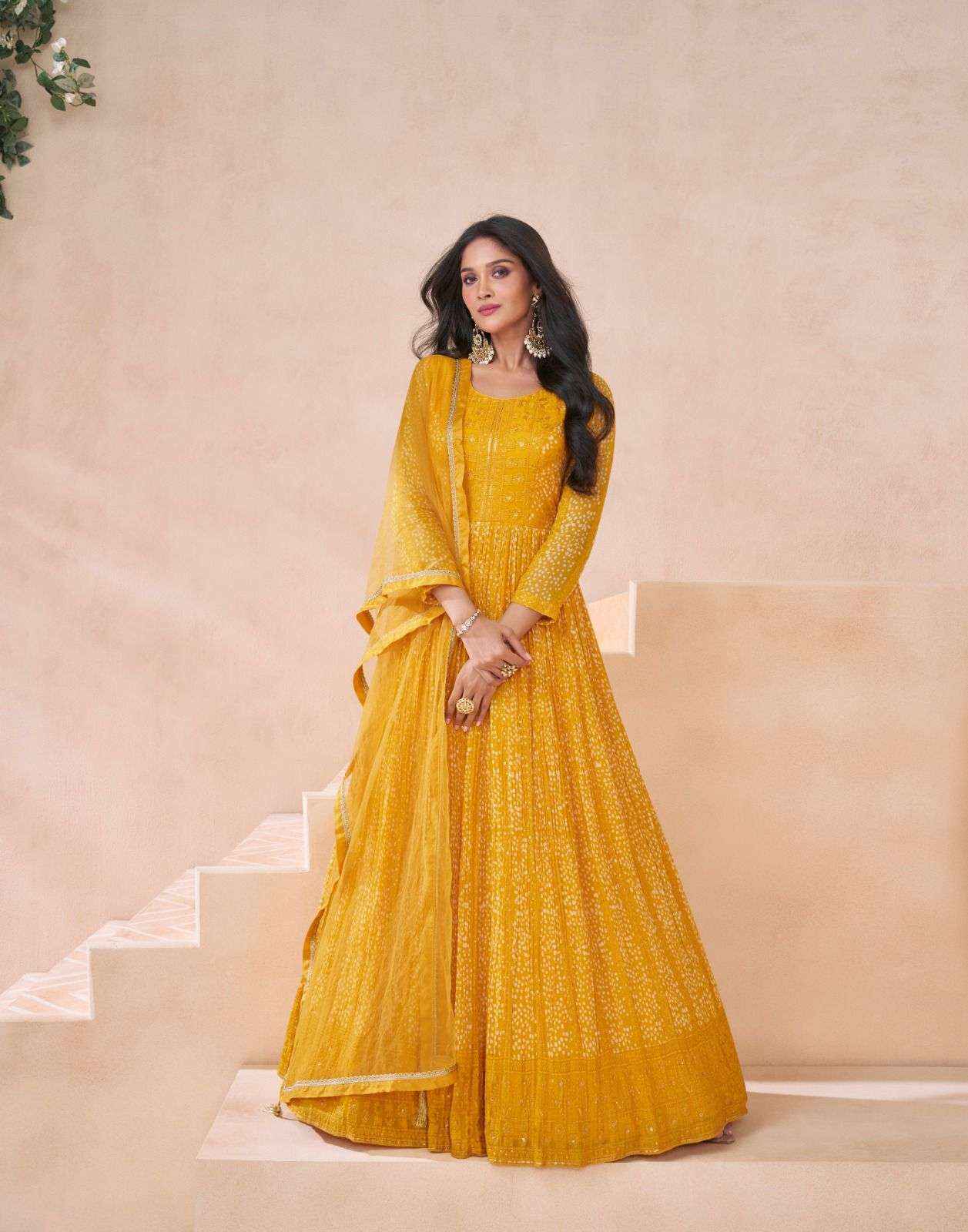 Sayuri Designer Kasheesh Georgette Readymade Dress (3 pcs Catalogue)