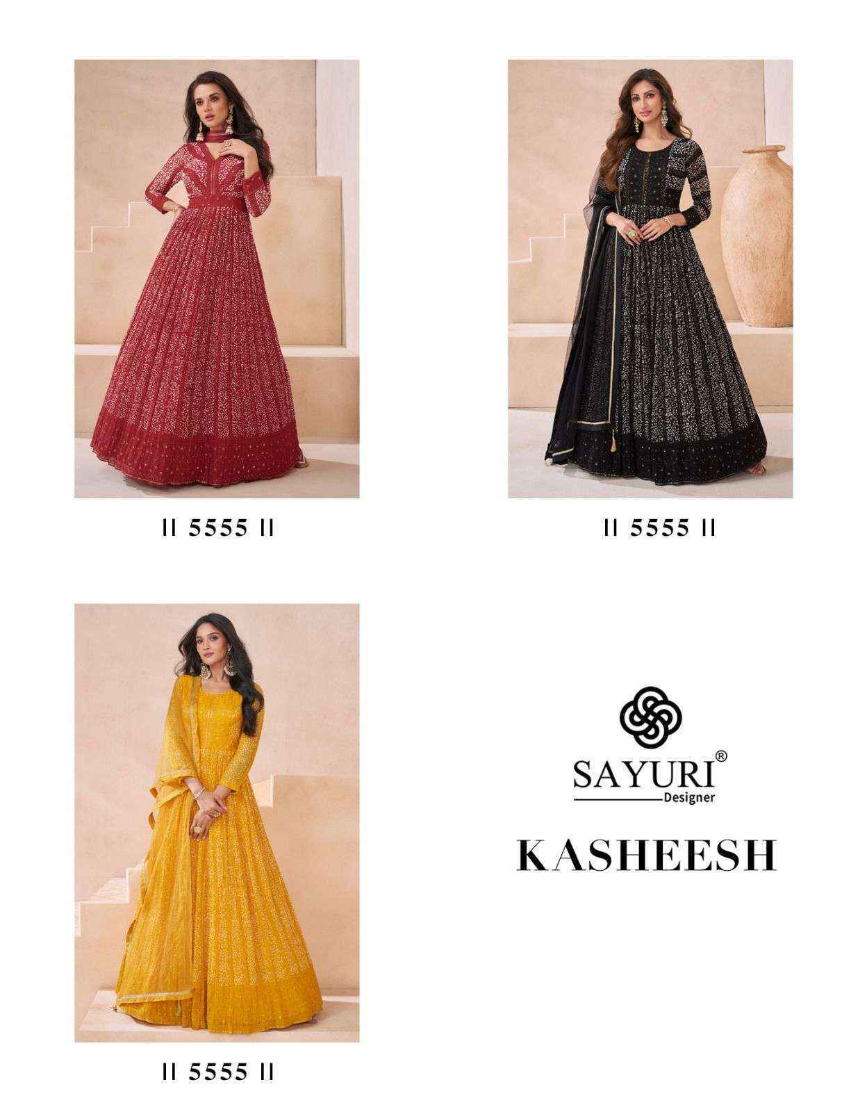 Sayuri Designer Kasheesh Georgette Readymade Dress (3 pcs Catalogue)