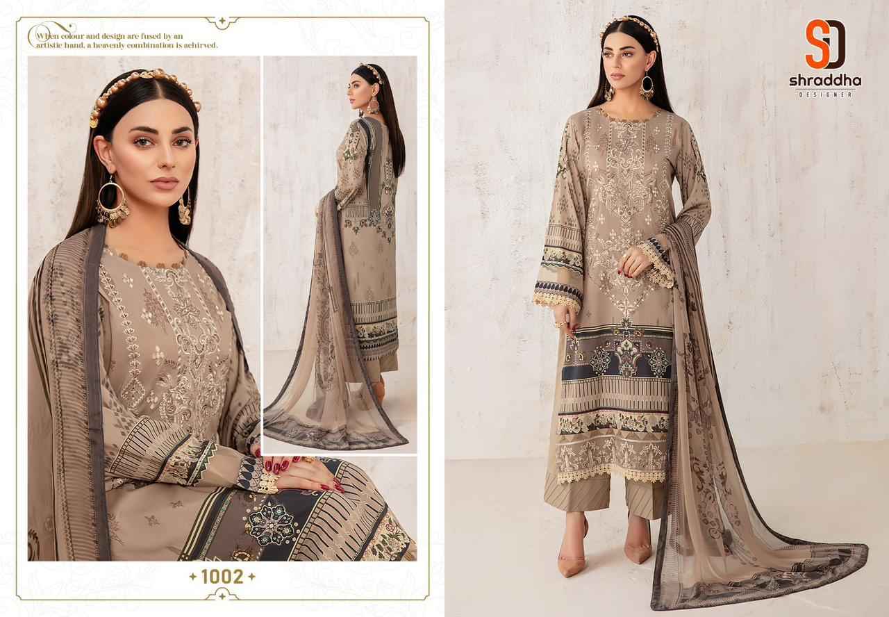 Shraddha Designer Ramsha Vol-1 Lawn Cotton Dress Material (4 pcs Catalogue)