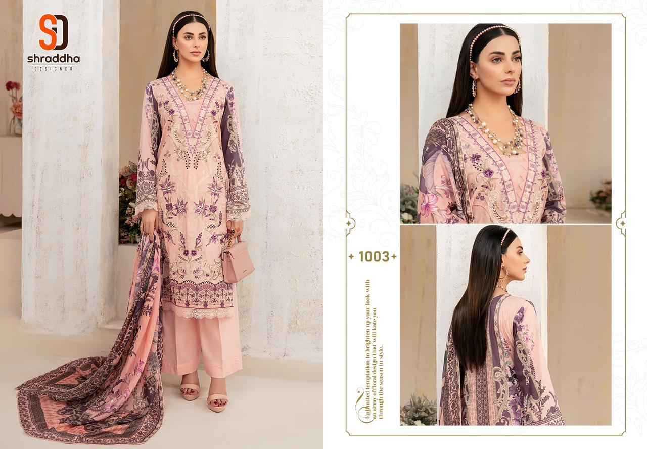 Shraddha Designer Ramsha Vol-1 Lawn Cotton Dress Material (4 pcs Catalogue)