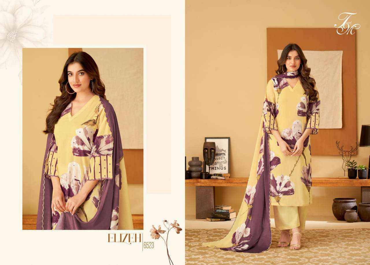 T and M Elizeh Lawn Cotton Dress Material (4 pcs Catalogue)