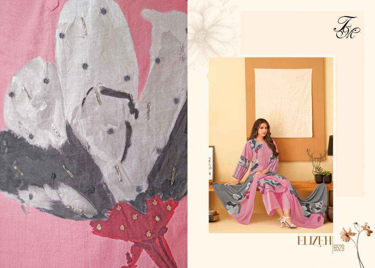 T and M Elizeh Lawn Cotton Dress Material (4 pcs Catalogue)