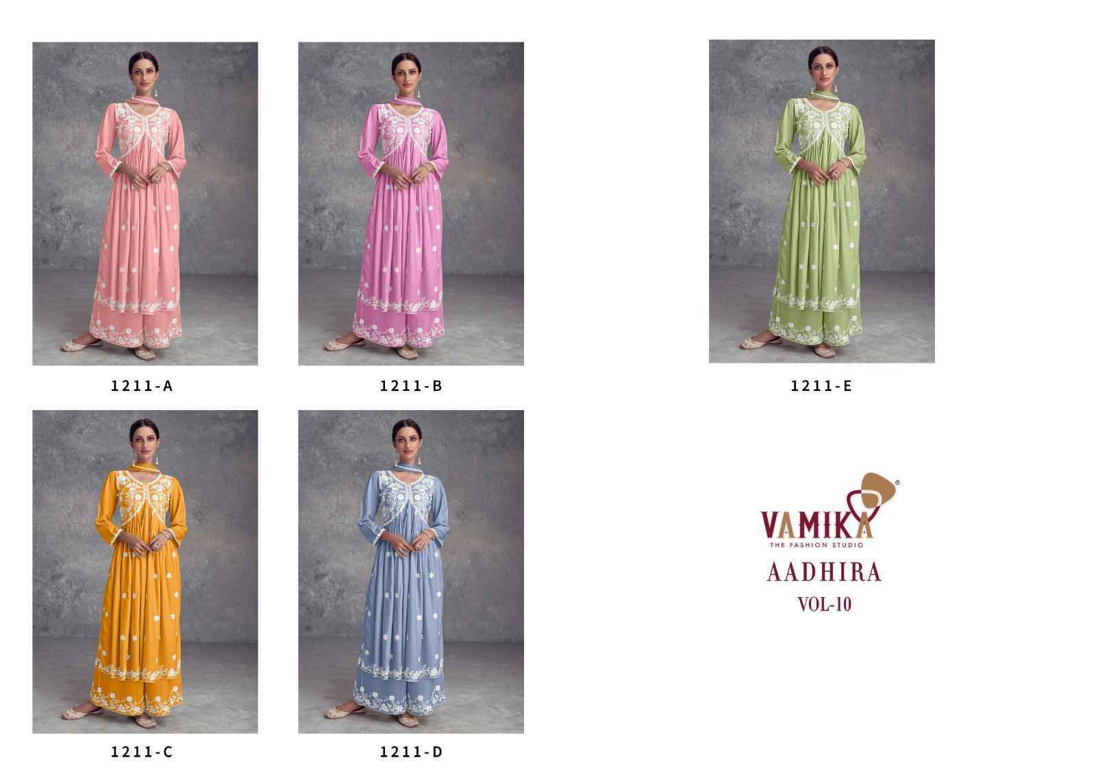 Vamika Aadhira Vol-10 Rayon Readymade Suit (5 pcs Catalogue)