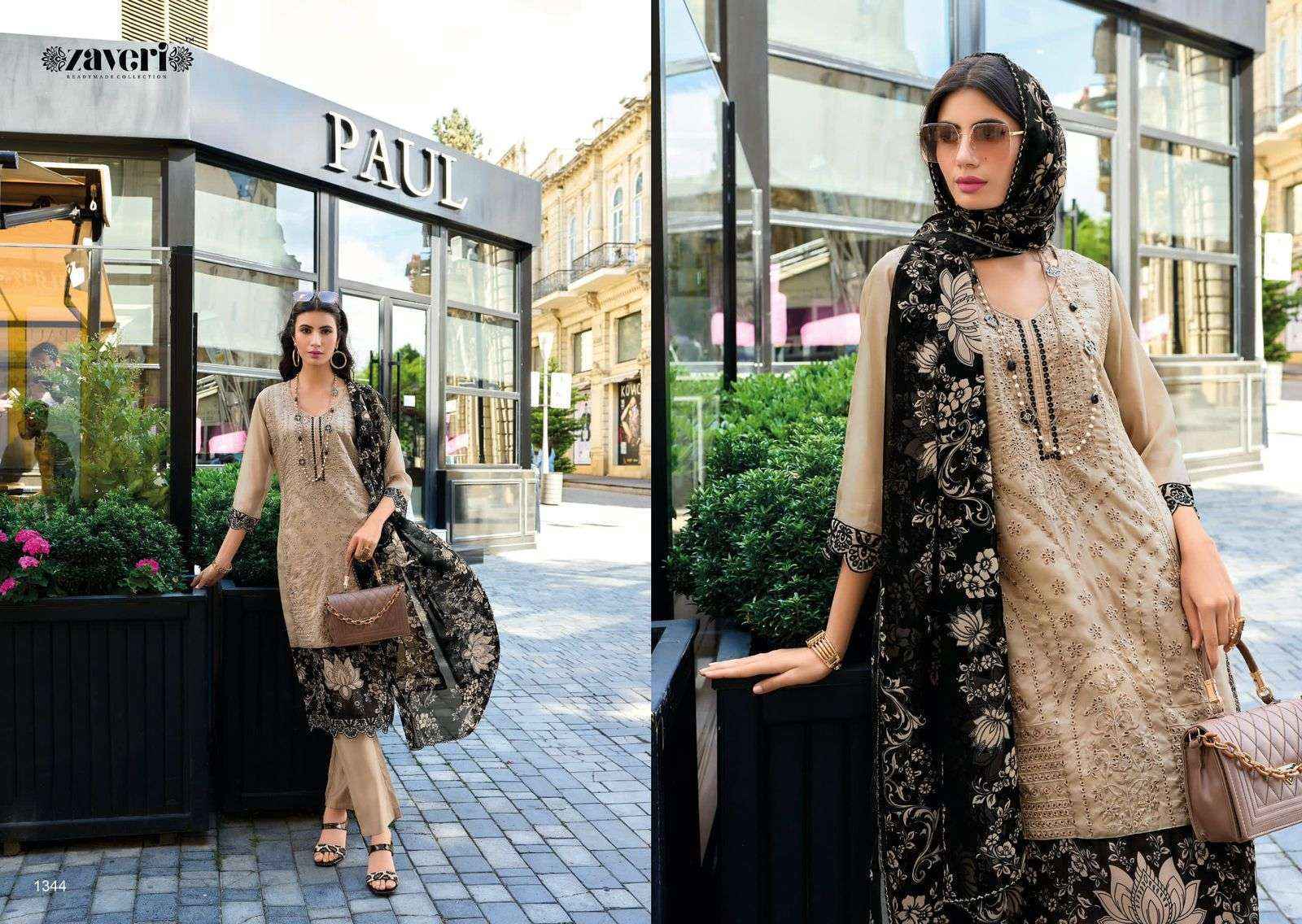 Zaveri Scarlet Organza Readymade Suit (2 pcs Catalogue)