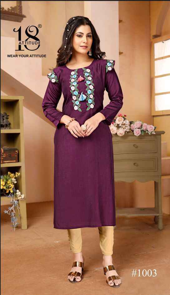 18 Attitude Forever Kurtis Vol 3 Cotton Kurti 7 pcs Catalogue
