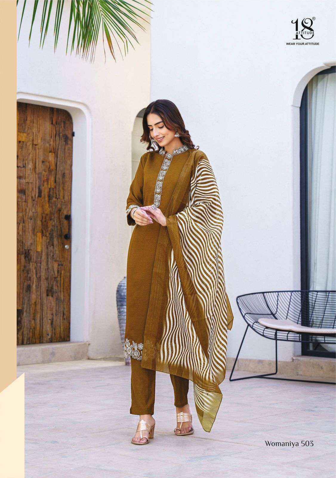 18 Attitude Womaniya Vol-5 Viscose Readymade Suit (7 pcs Catalogue)