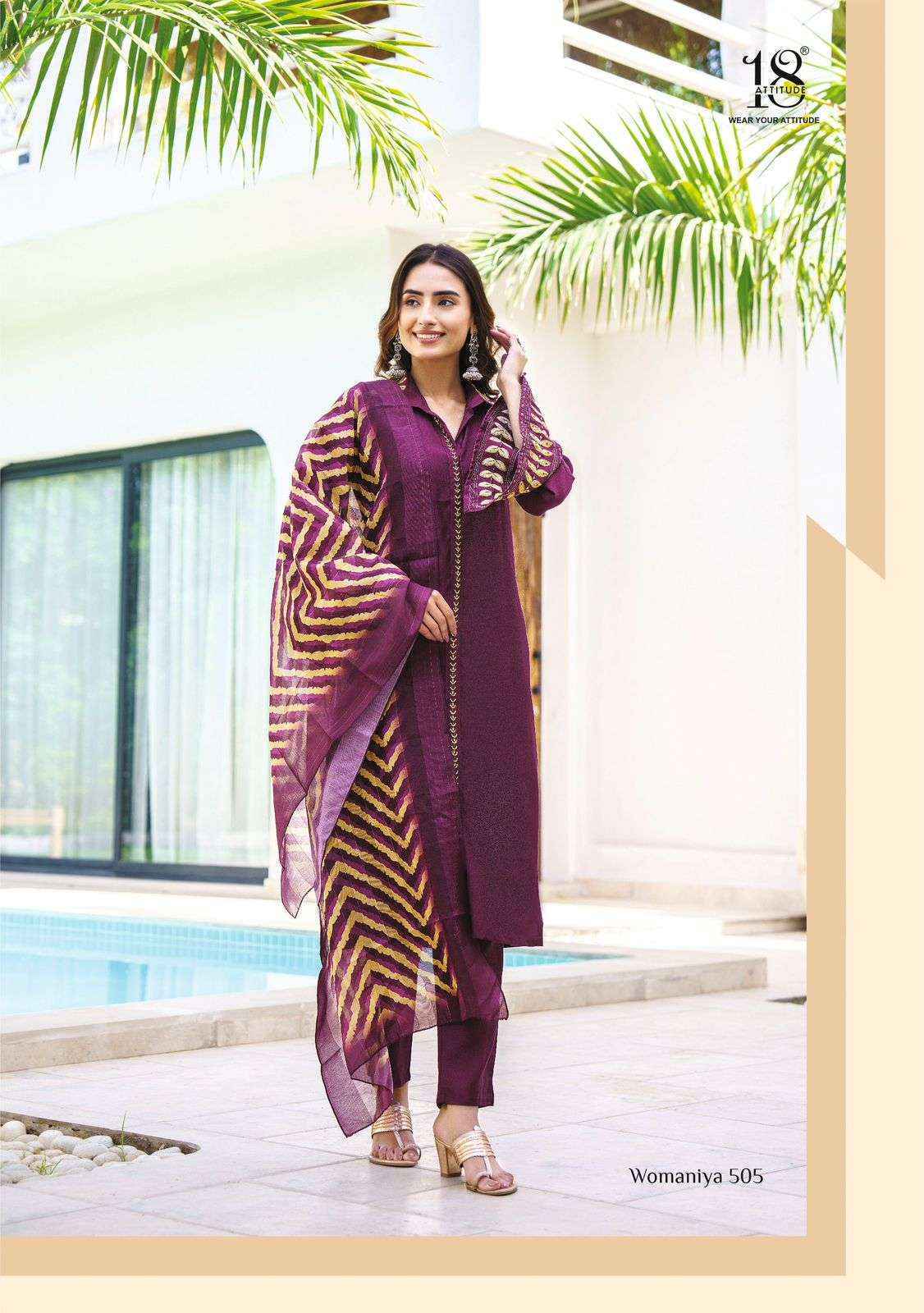 18 Attitude Womaniya Vol-5 Viscose Readymade Suit (7 pcs Catalogue)