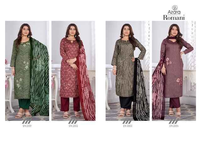 Azara Romani Cotton Dress Material (4 pcs Catalogue)