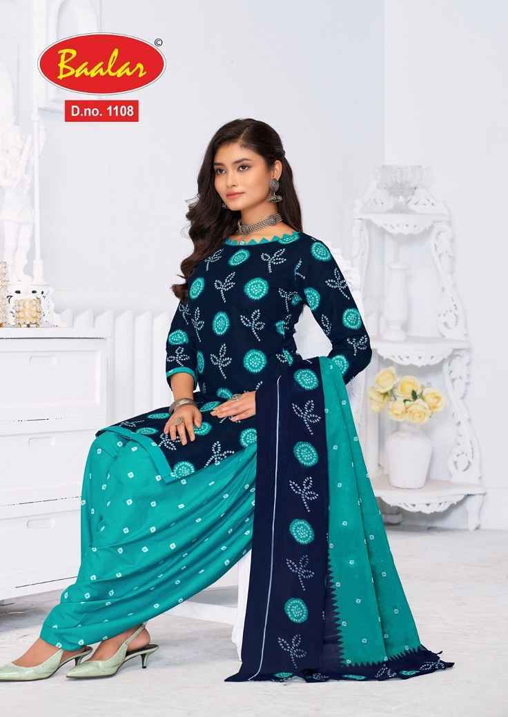 Baalar Bandhni Patiyala Cotton Dress Material (12 pcs Catalogue)