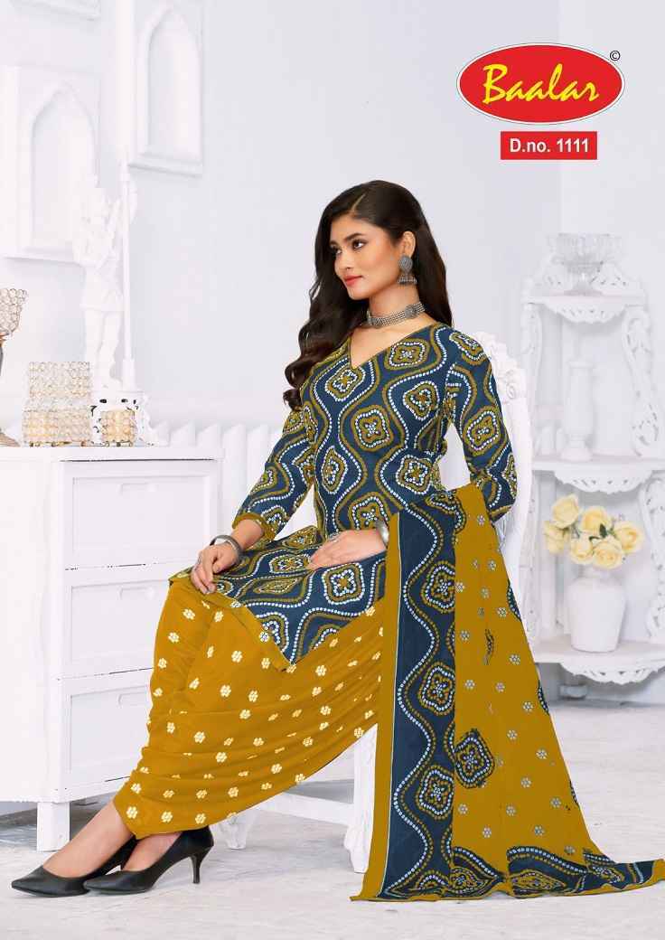 Baalar Bandhni Patiyala Cotton Dress Material (12 pcs Catalogue)