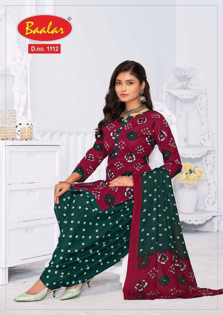 Baalar Bandhni Patiyala Cotton Dress Material (12 pcs Catalogue)