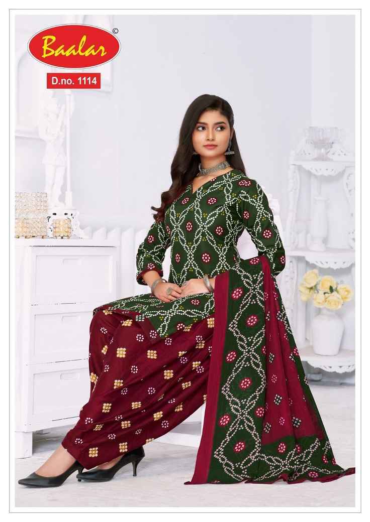 Baalar Bandhni Patiyala Cotton Dress Material (12 pcs Catalogue)