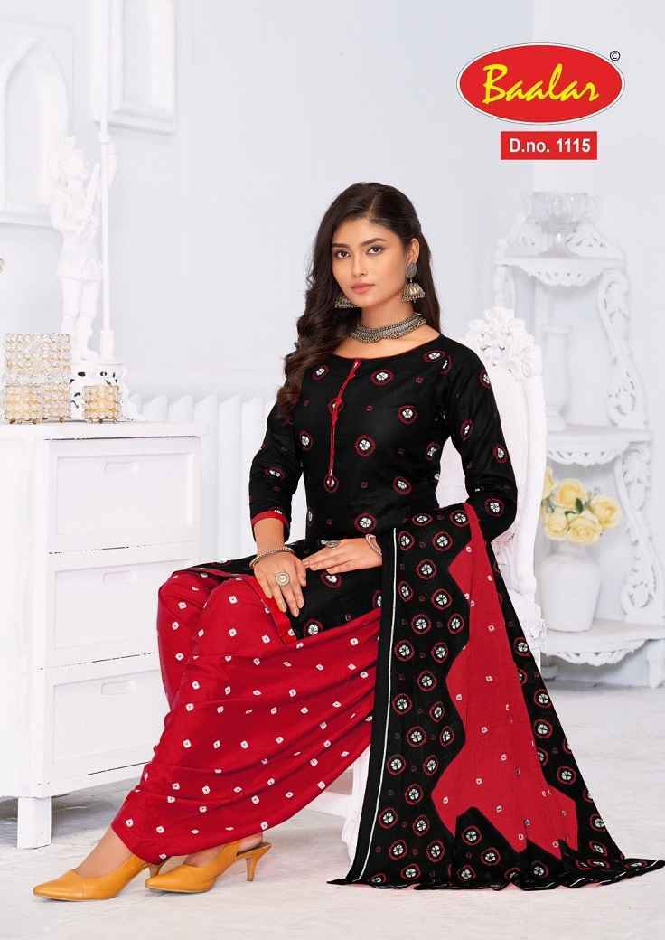 Baalar Bandhni Patiyala Cotton Dress Material (12 pcs Catalogue)