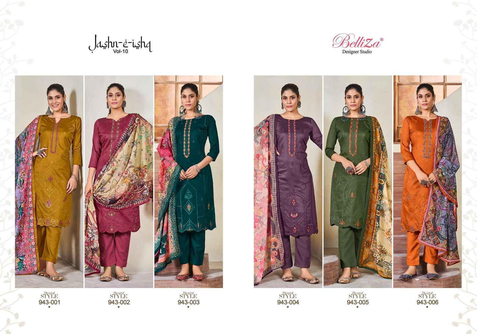 Belliza Jashn E Ishq Vol-10 Jam Cotton Dress Material (6 pcs Catalogue)