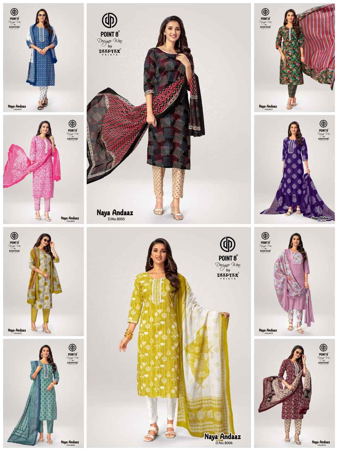 Deeptex Naya Andaaz Vol-8 Cotton Readymade Suit (10 pcs Catalogue)