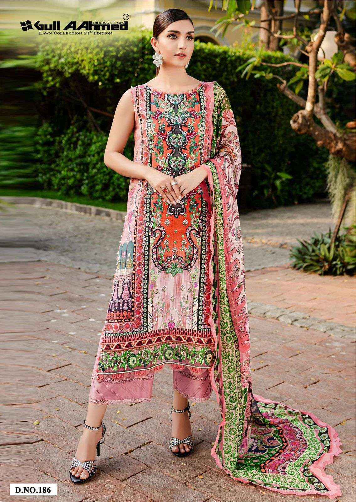 Gull Aahmed Lawn Collection Vol-21 Lawn Cotton Dress Material (6 pcs Catalogue)