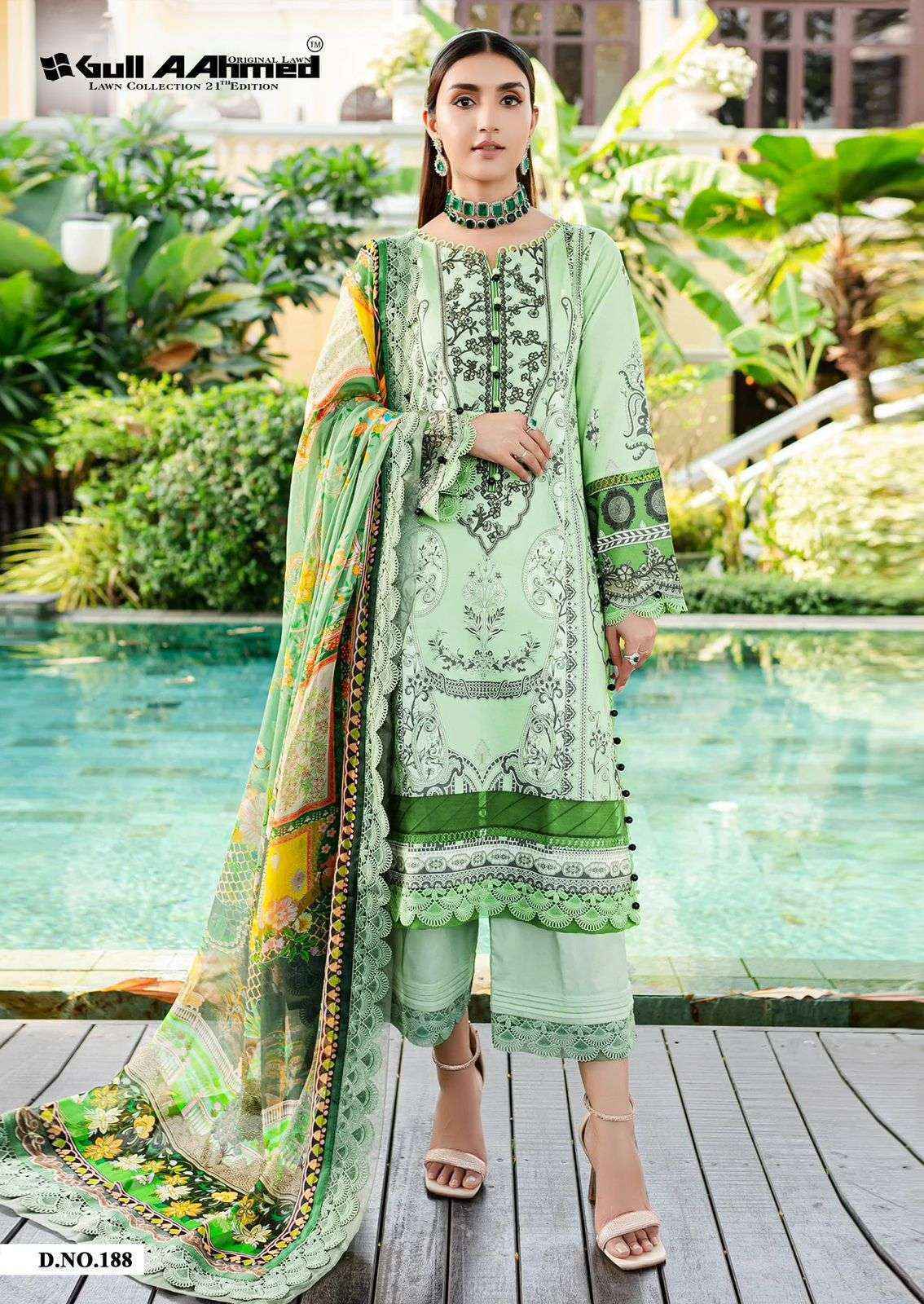 Gull Aahmed Lawn Collection Vol 21 Lawn Cotton Dress Material Wholesale Online Mumbai