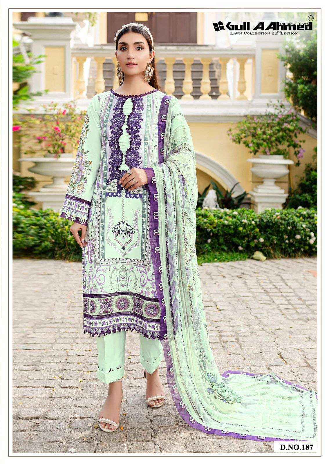 Gull Aahmed Lawn Collection Vol-21 Lawn Cotton Dress Material (6 pcs Catalogue)