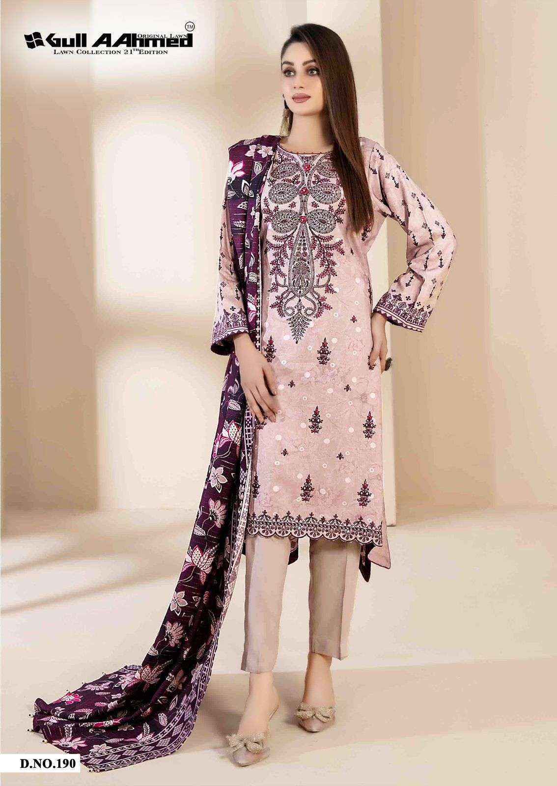 Gull Aahmed Lawn Collection Vol-21 Lawn Cotton Dress Material (6 pcs Catalogue)